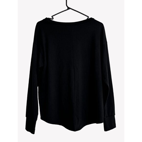 FASHIONOMICS Womens Medium Black Long Sleeve Deer Print Sweatshirt - Picture 4 of 4